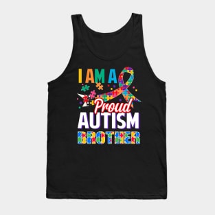 I Am A Proud Autism Brother Autism Awareness Ribbon Tank Top